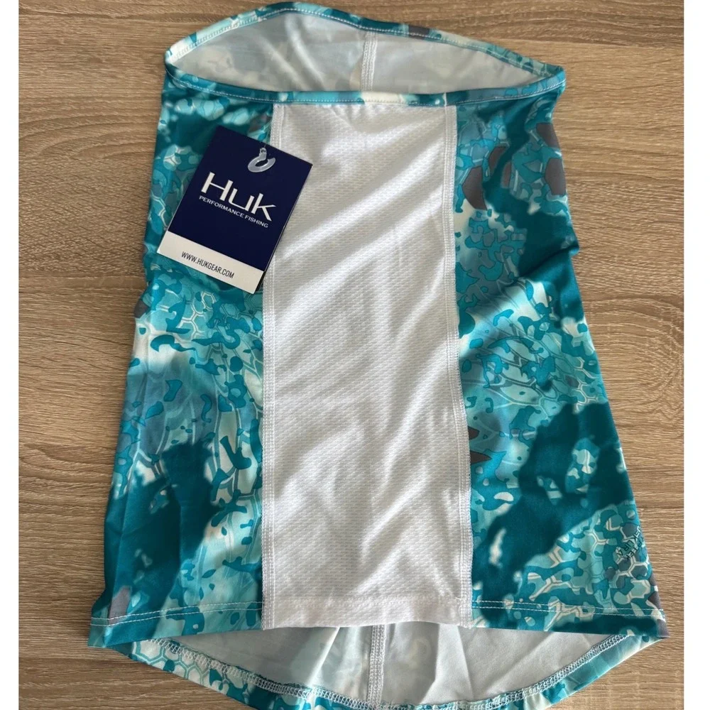 NWT Huk Fishing Neck Gaiter Kryptek Obskura Blue Camo UPF 30+ Sun Protection